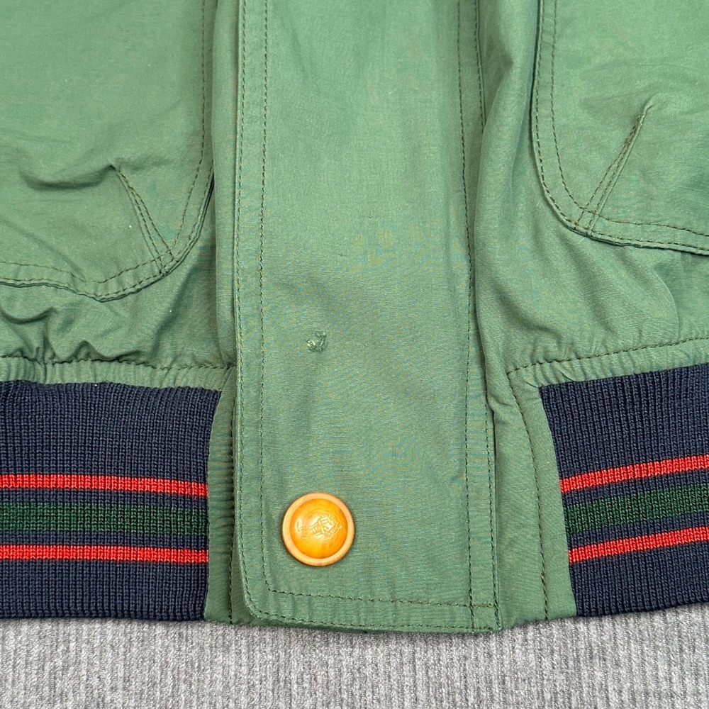 Vintage Burberrys Harrington Bomber Jacket Green Striped Trim Made in Spain - Picture 11 of 16